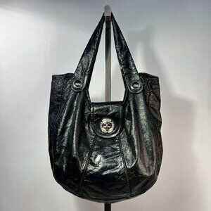 Marc by MARC JACOBS Posh Turnlock Hobo Black Patent Leather Large Bag